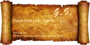 Gyurkovits Imre névjegykártya